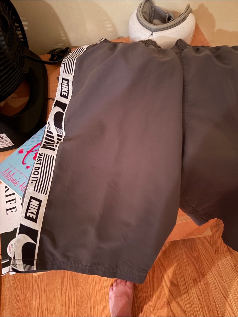 Nike Gray Athletic Shorts with Branded Side Tape